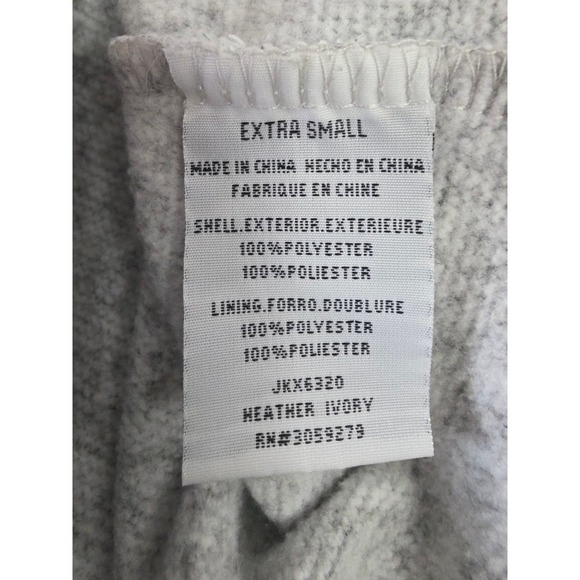 Thread Supply Heather Ivory Speckled Knit Hoodie Pullover Fleece Lined XS Snaps‎ - Picture 6 of 7